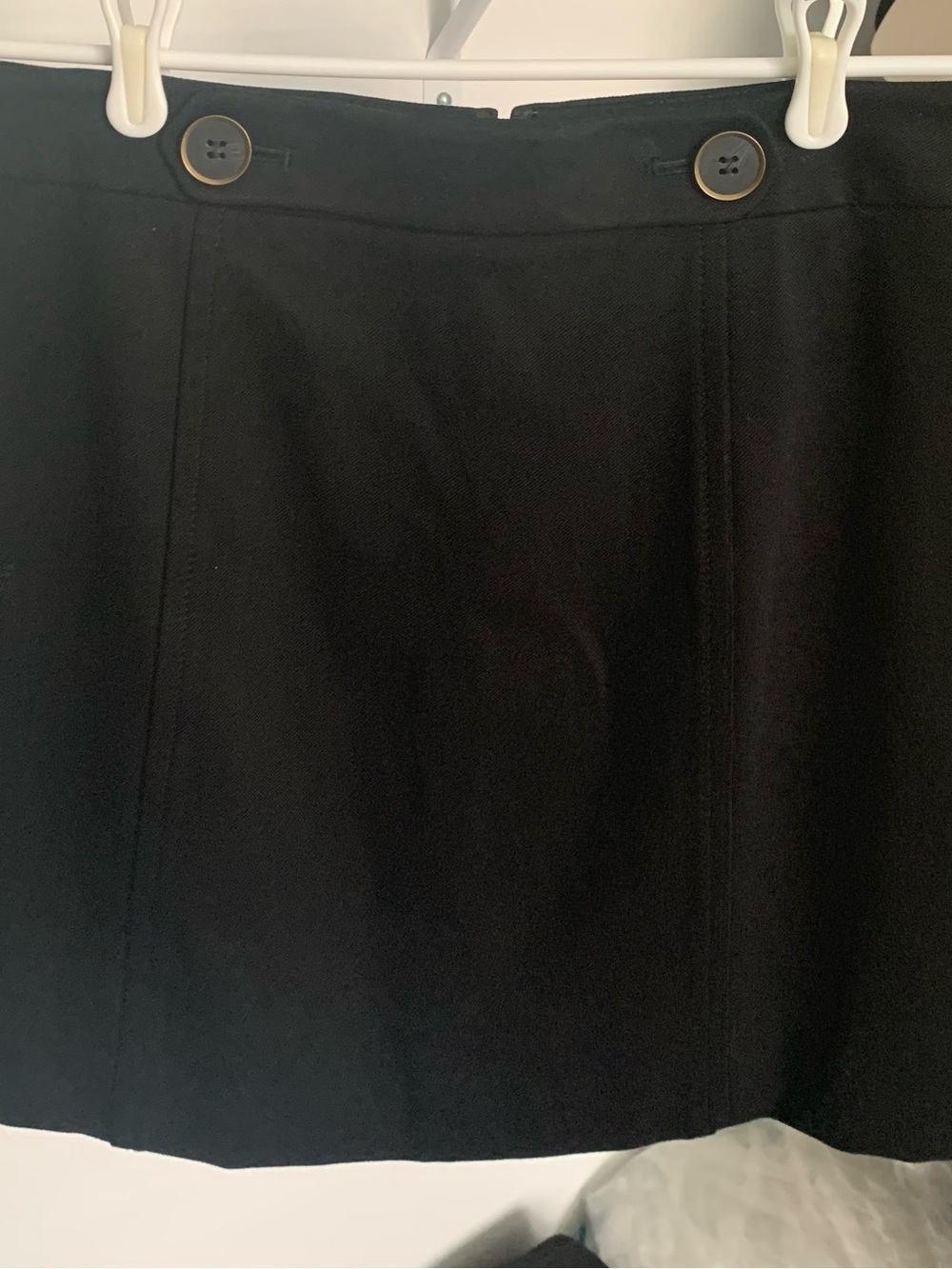 LOFT Black Mini Skirt with Decorative Waist Buttons
